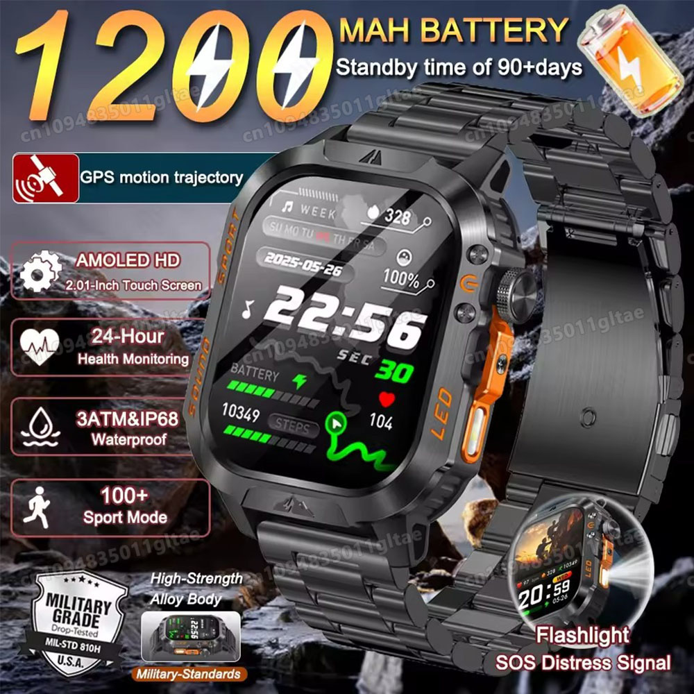 Phase Esports & Gaming Festival - Montre connectée militaire 2026 pour hommes,